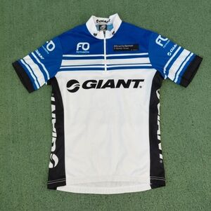 Verge Sport Giant T Mobile Team Blue & White Cycling Jersey Sz Medium